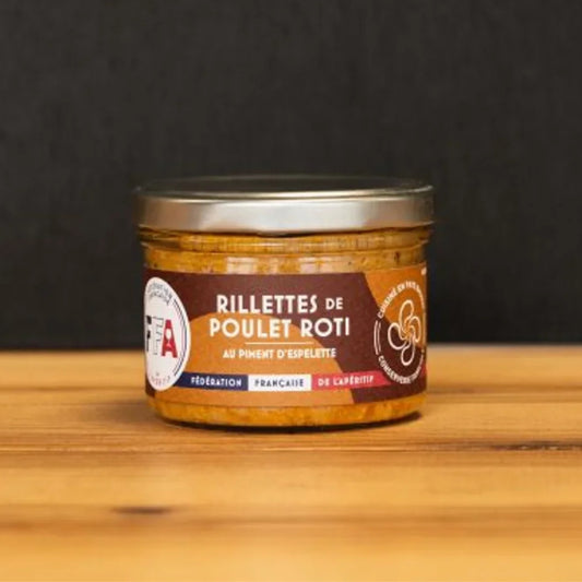RILLETTES DE POULET RÔTI au piment d'Espelette (160g)
