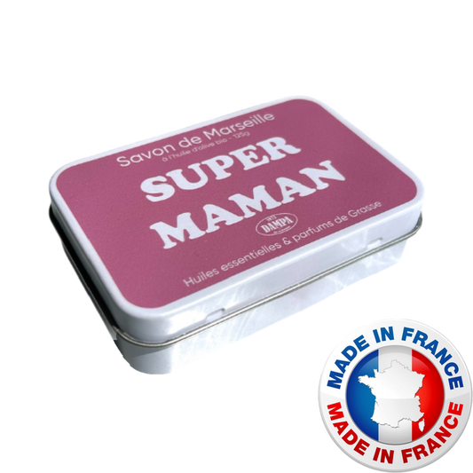 DAMPA - Savon de Marseille “SUPER MAMAN” - 125g + metalen doosje