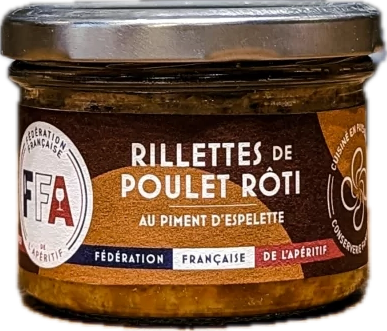 RILLETTES DE POULET RÔTI au piment d'Espelette (160g)