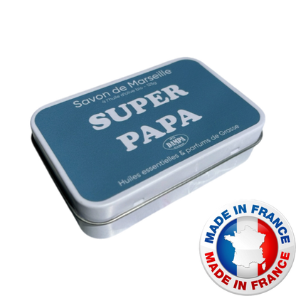 DAMPA - Savon de Marseille “SUPER PAPA” - 125g + metalen doosje