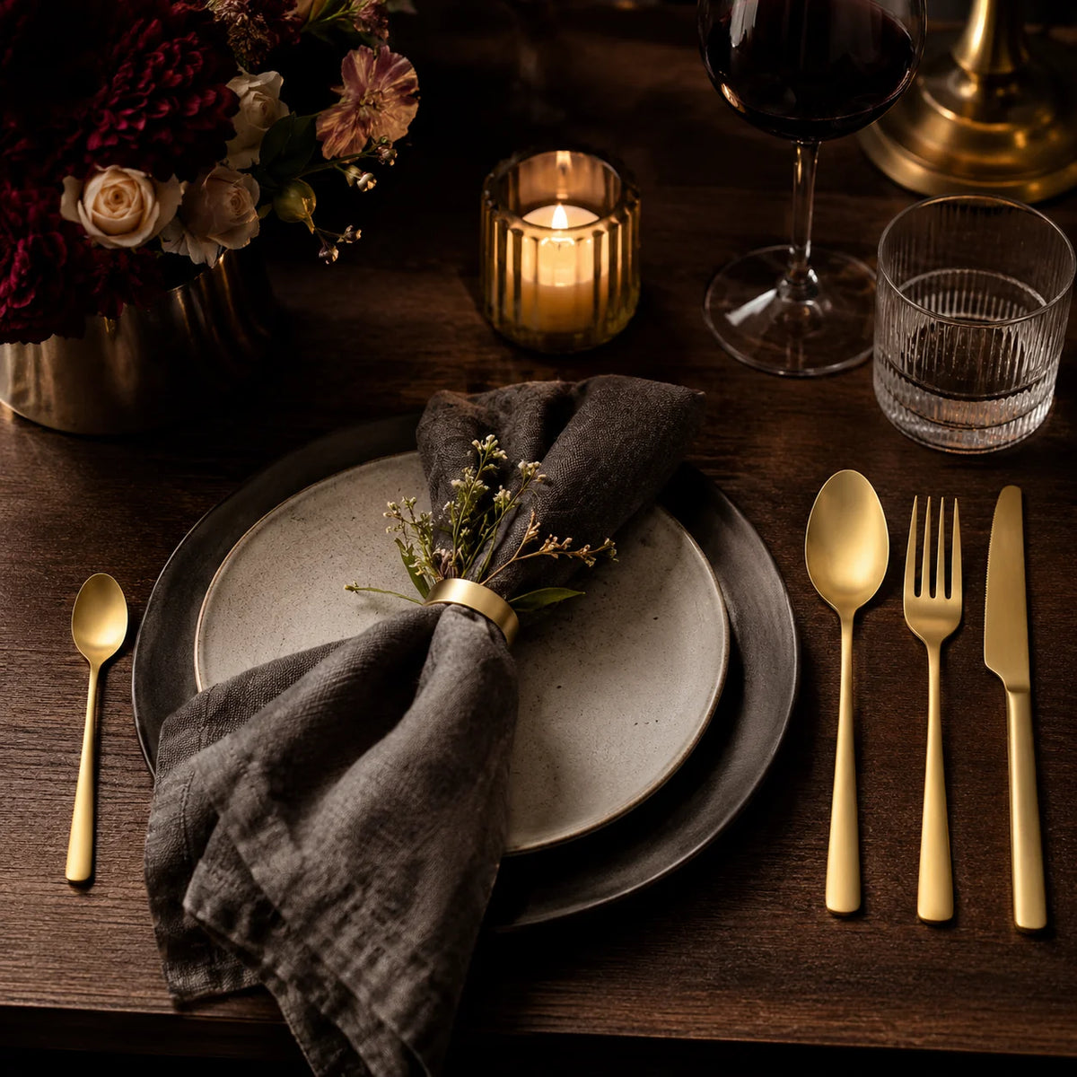 AULICA - LUXE Bestekset - CHAMPAGNE - Afwerking Mat - DESIGN - 24-delig - France