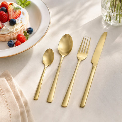 AULICA - LUXE Bestekset - CHAMPAGNE - Afwerking Mat - DESIGN - 24-delig - France