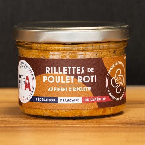 RILLETTES DE POULET RÔTI au piment d'Espelette (160g)