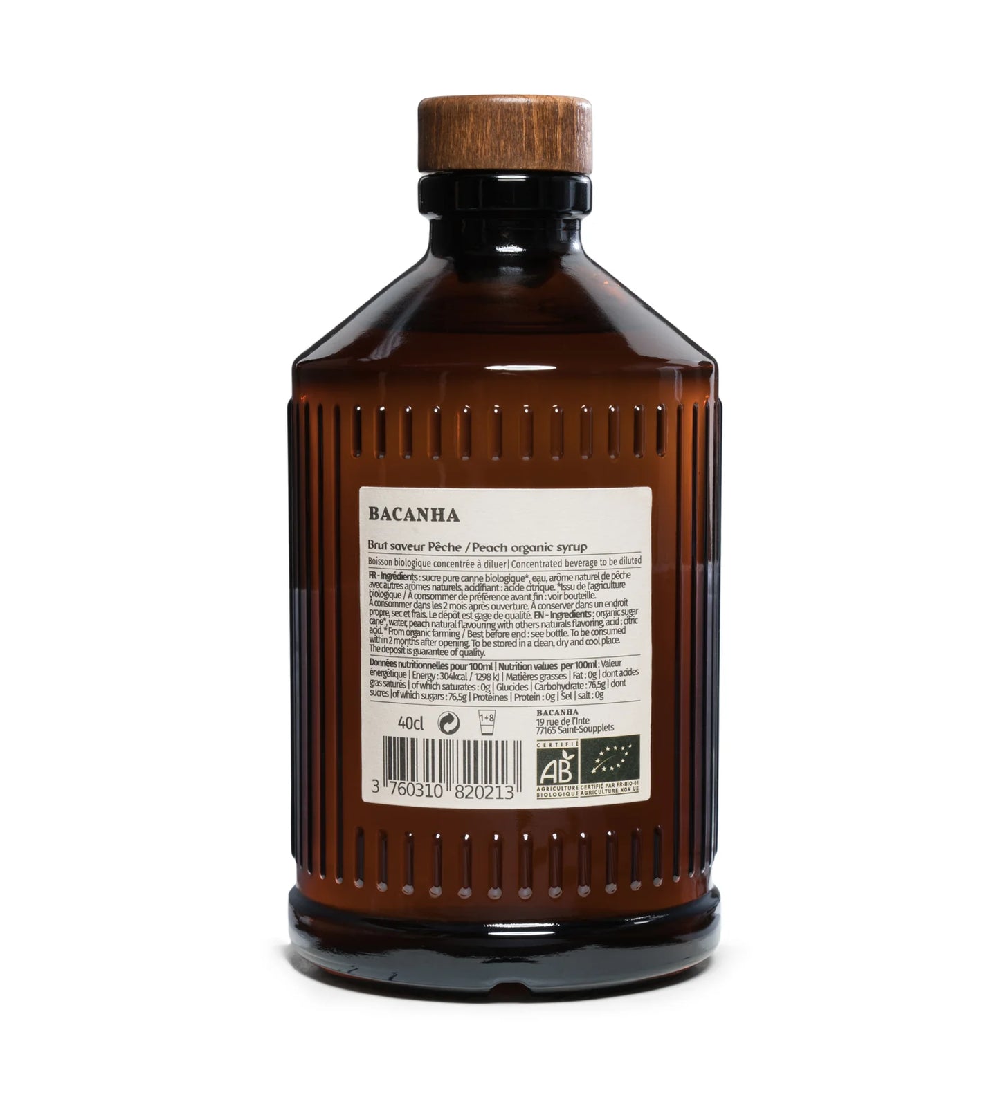 BACANHA - Organic Syrup - BIO - 400ml - White Peach (PERZIK)