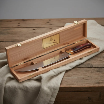 Laguiole Champagne Sabel met bruin pakka houten handvat