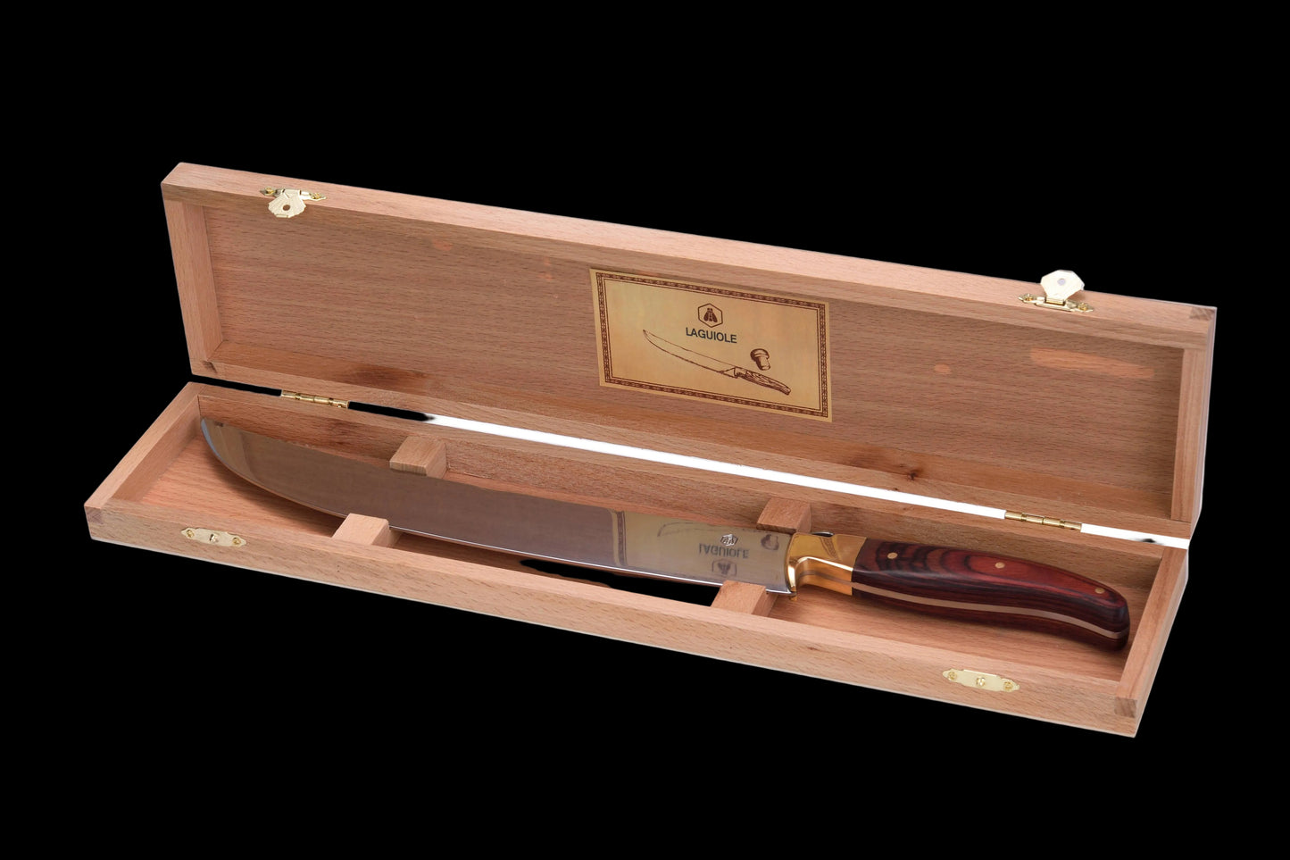 Laguiole Champagne Sabel met bruin pakka houten handvat