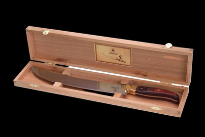 Laguiole Champagne Sabel met bruin pakka houten handvat