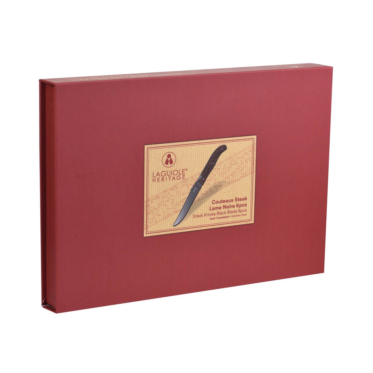 LAGUIOLE “Heritage” Steakmessen – Zwart Handvat – Presenteerdoos met 6 stuks